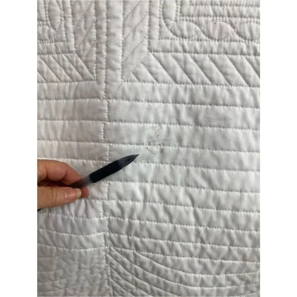 Madison Park White Quilted Comforter King cotton damask
